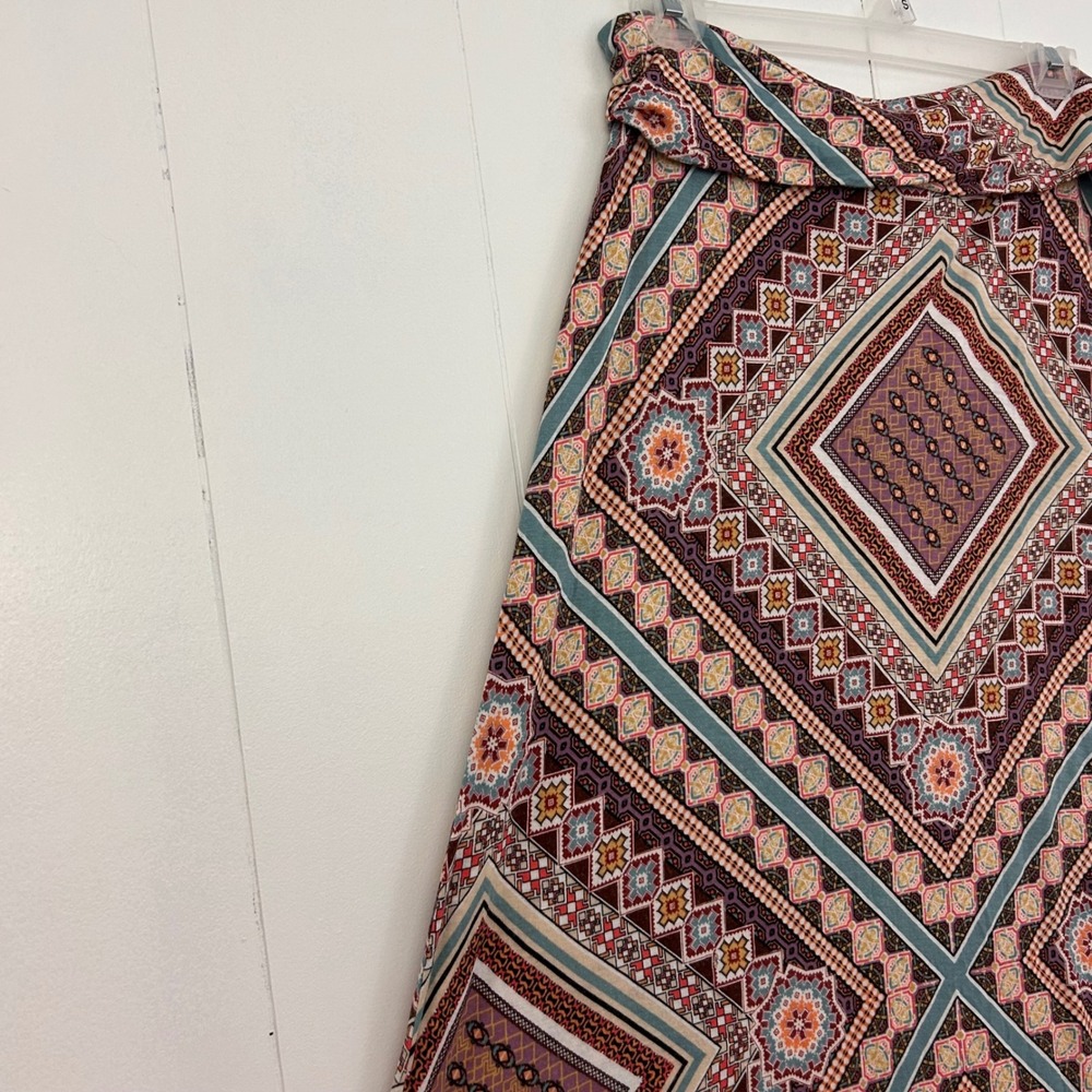 American Rag Cie Womens Geometric Diamond Print Maxi Skirt Boho Multicolor Large - Picture 4 of 8